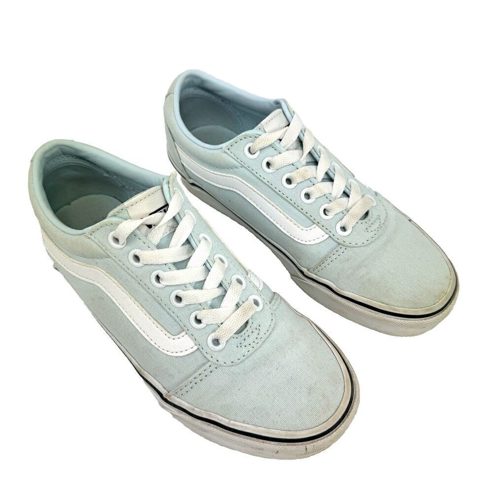 VANS Old Skool Canvas Light Blue Low Skate Sneakers Womens Size 6.5